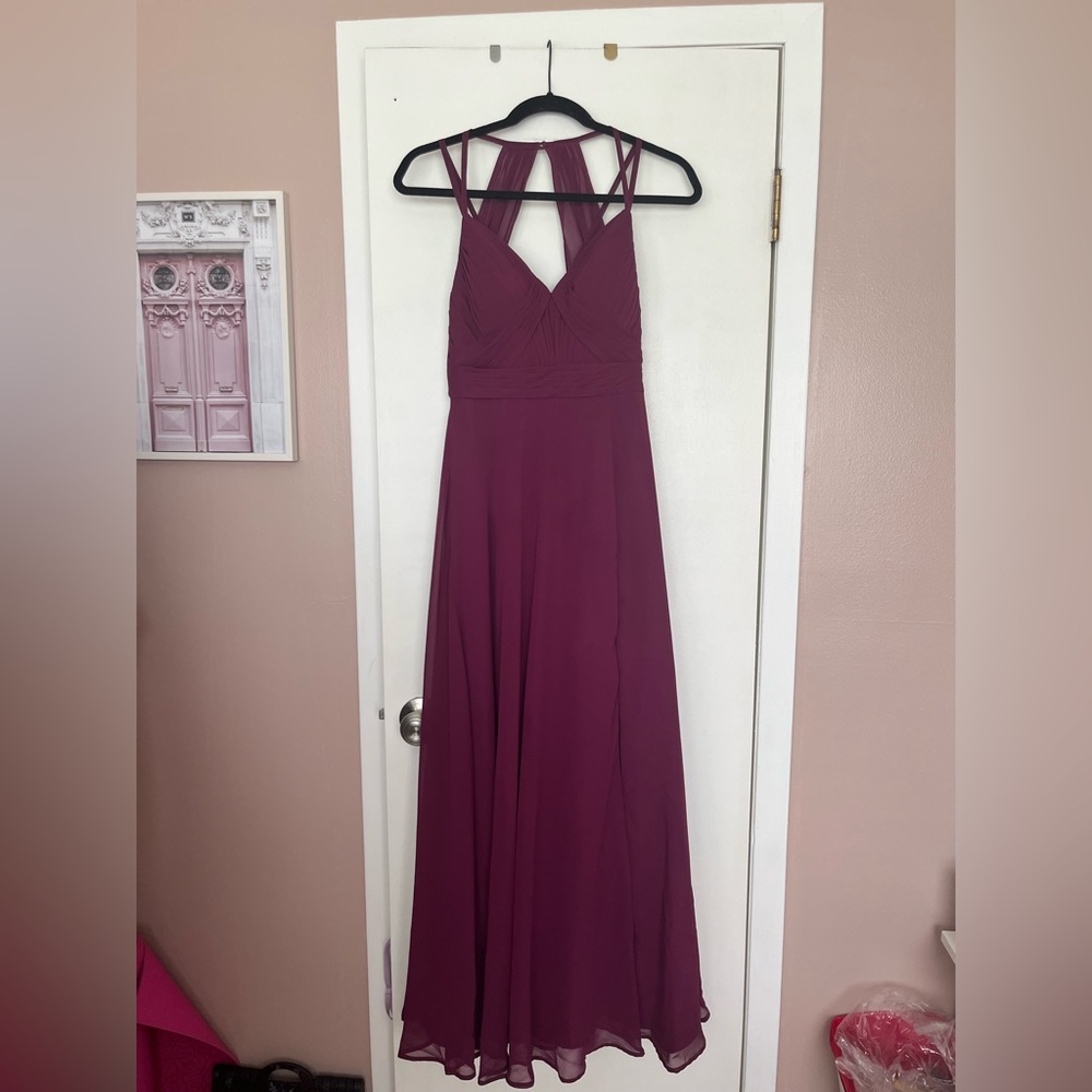 Raspberry chiffon dress